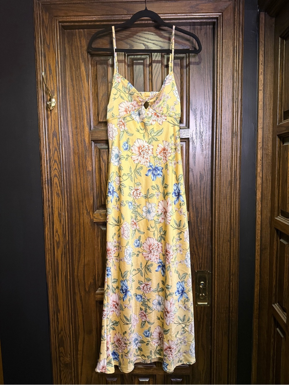 Function & Fringe Edit | Thirty Thirty Floral Satin Maxi Dress Garden - Picture 4 of 4